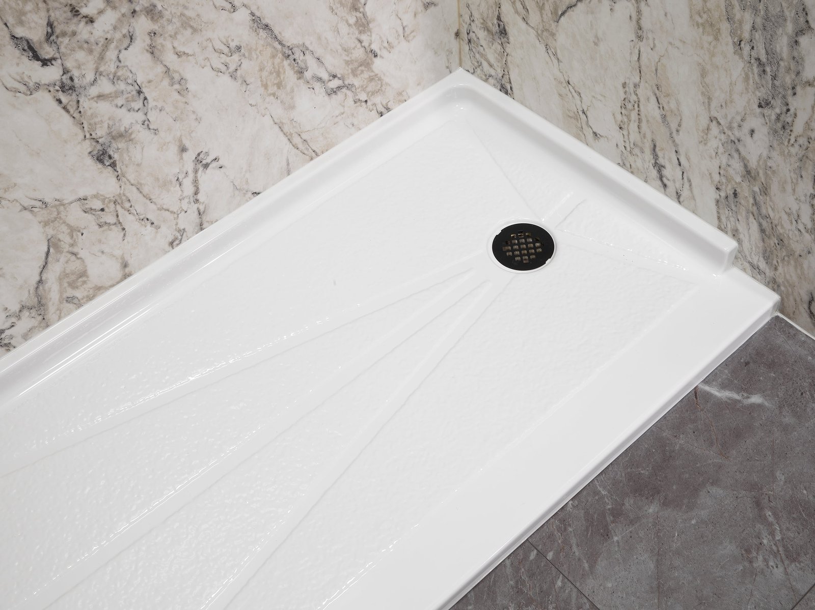 Low-maintenance easy-clean bathroom finish